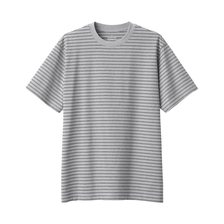 Men's Jersey striped crew neck S/S T-shirtGrey stripeXS