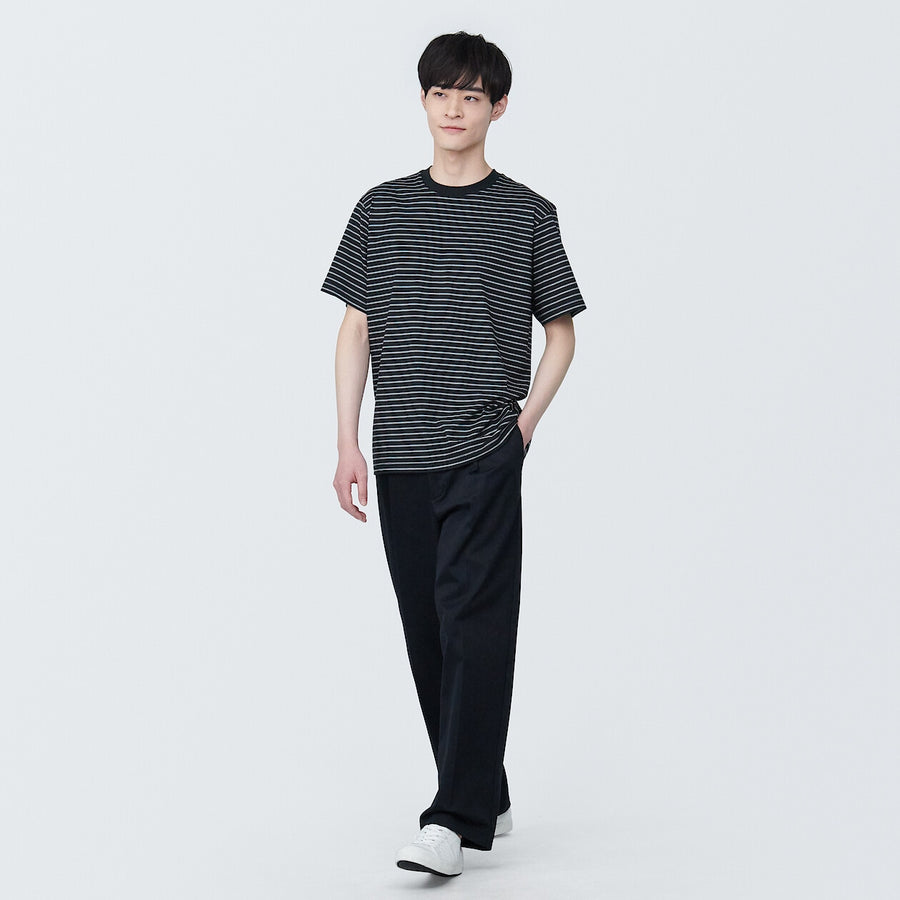 Men's Jersey striped crew neck S/S T-shirtGrey stripeXS