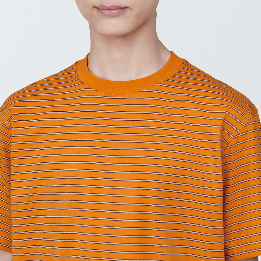 Men's Jersey striped crew neck S/S T-shirtGrey stripeXS