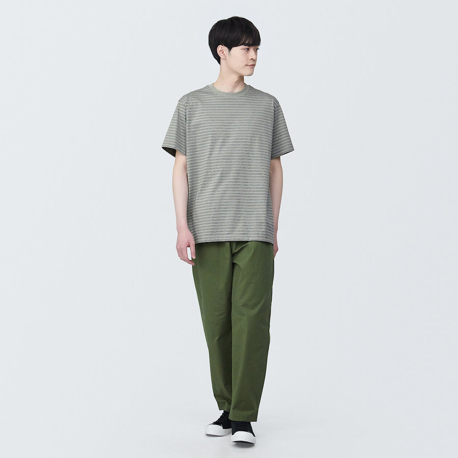 Men's Jersey striped crew neck S/S T-shirtGrey stripeXS