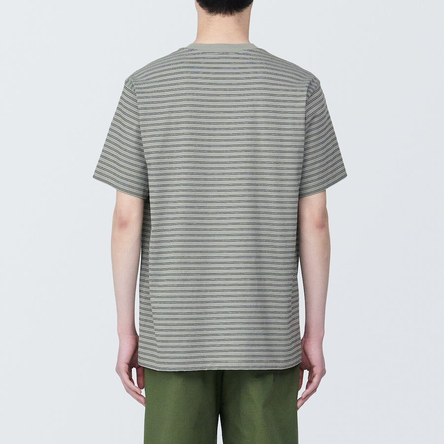 Men's Jersey striped crew neck S/S T-shirtGrey stripeXS