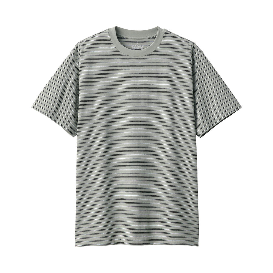 Men's Jersey striped crew neck S/S T-shirtGrey stripeXS