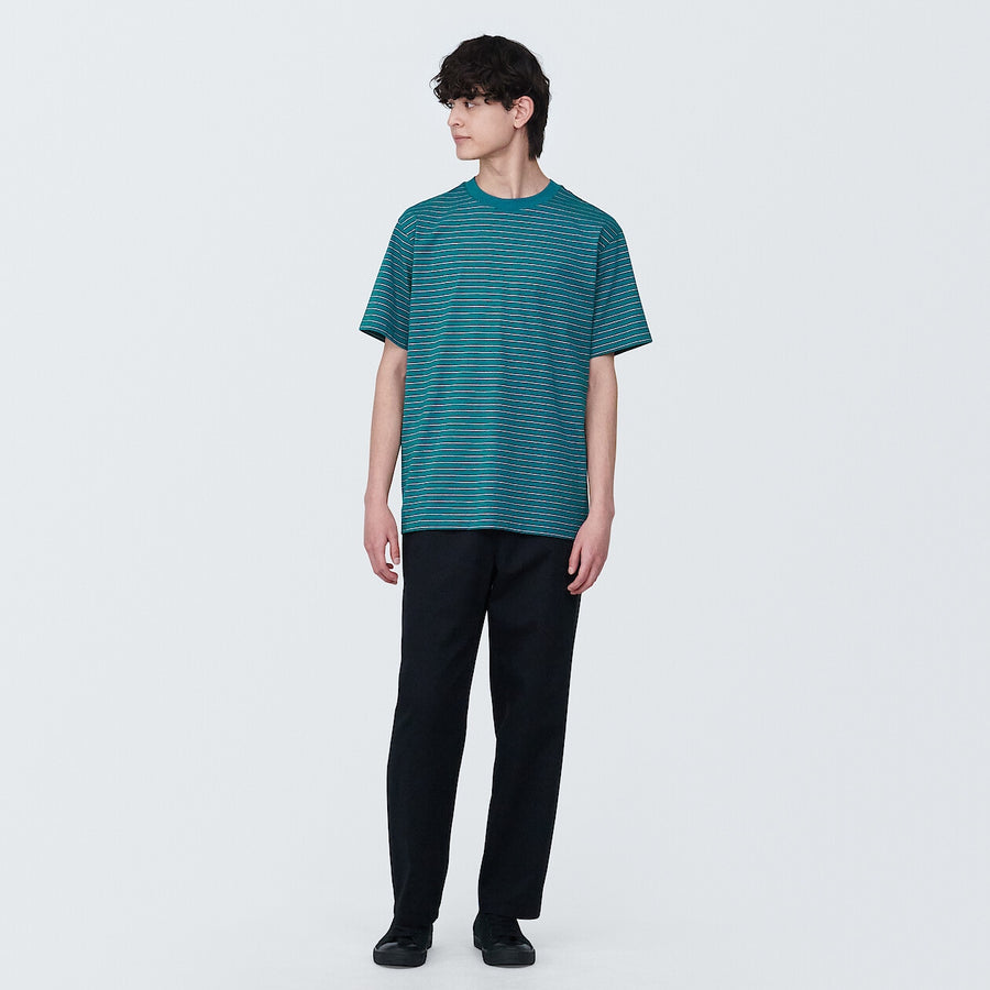 Men's Jersey striped crew neck S/S T-shirtGrey stripeXS