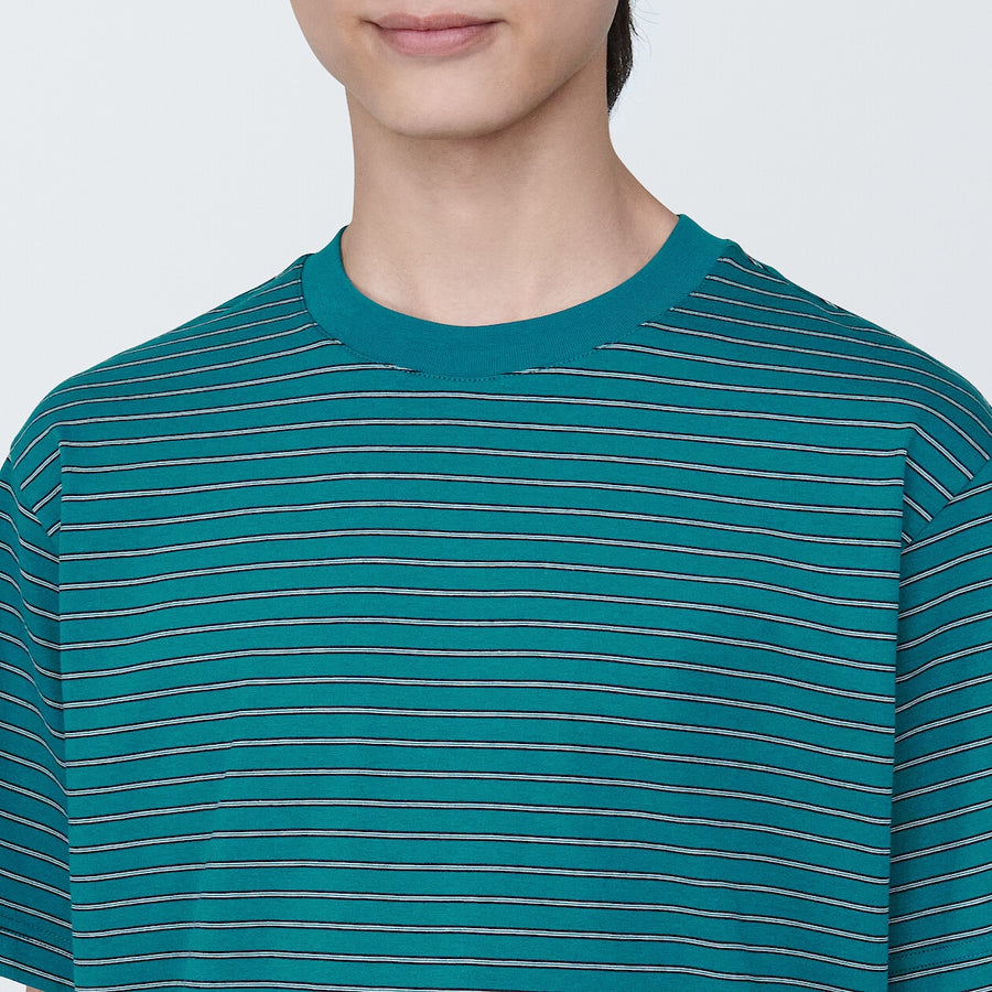 Men's Jersey striped crew neck S/S T-shirtGrey stripeXS