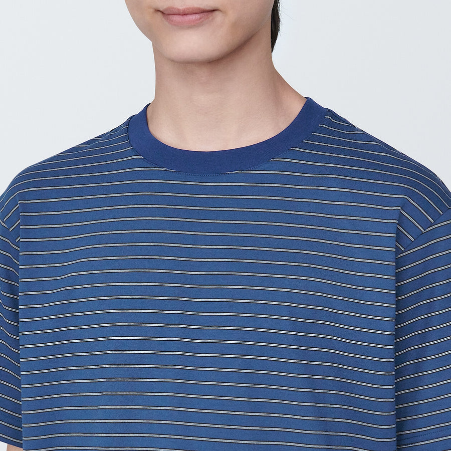 Men's Jersey striped crew neck S/S T-shirtGrey stripeXS