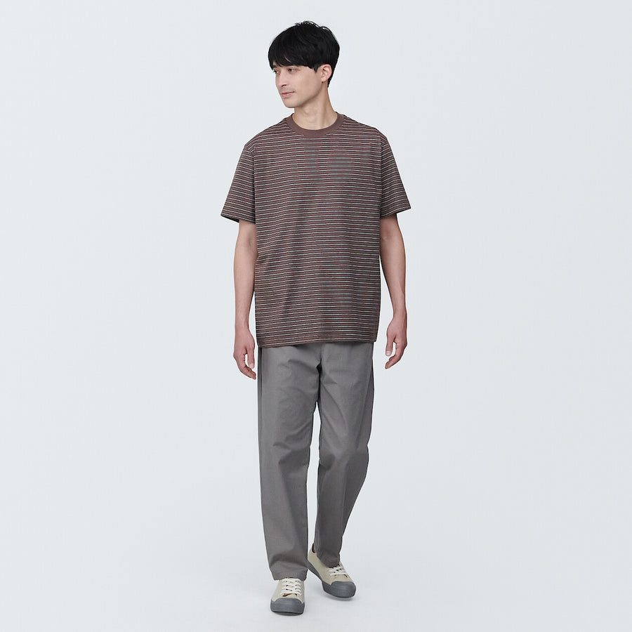 Men's Jersey striped crew neck S/S T-shirtGrey stripeXS