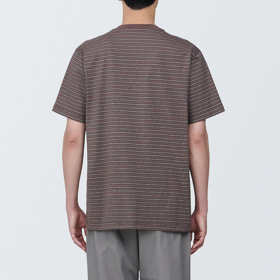 Men's Jersey striped crew neck S/S T-shirtGrey stripeXS