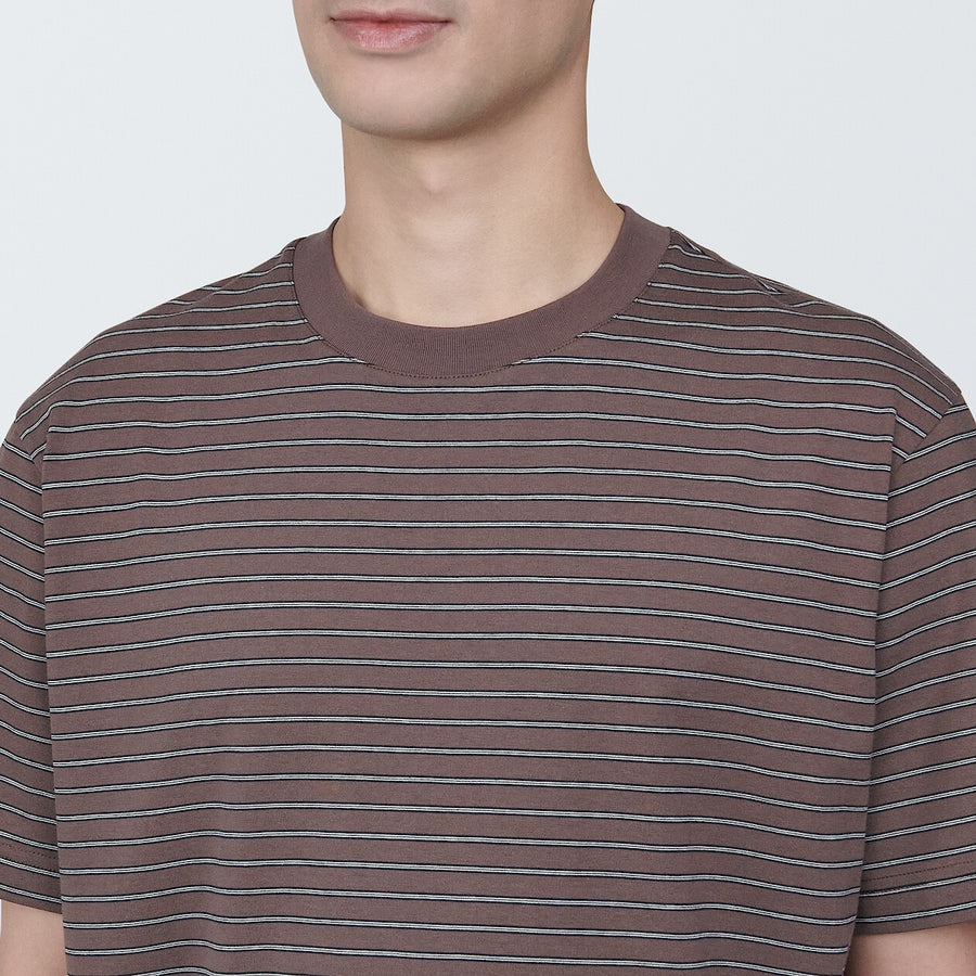 Men's Jersey striped crew neck S/S T-shirtGrey stripeXS