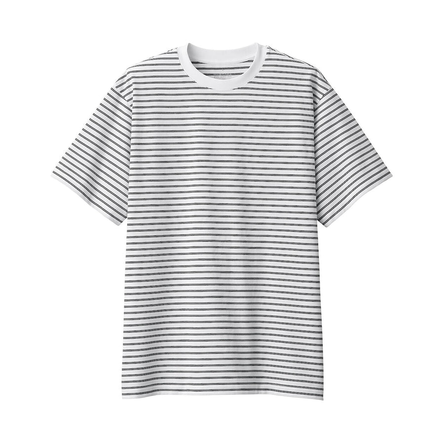 Men's Jersey striped crew neck S/S T-shirtGrey stripeXS