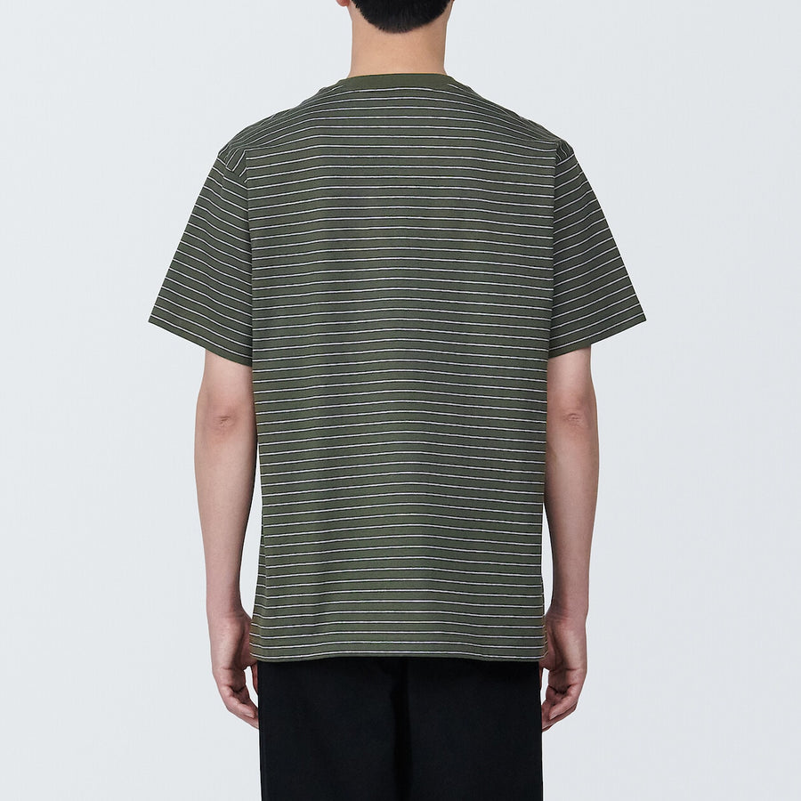 Men's Jersey striped crew neck S/S T-shirtGrey stripeXS