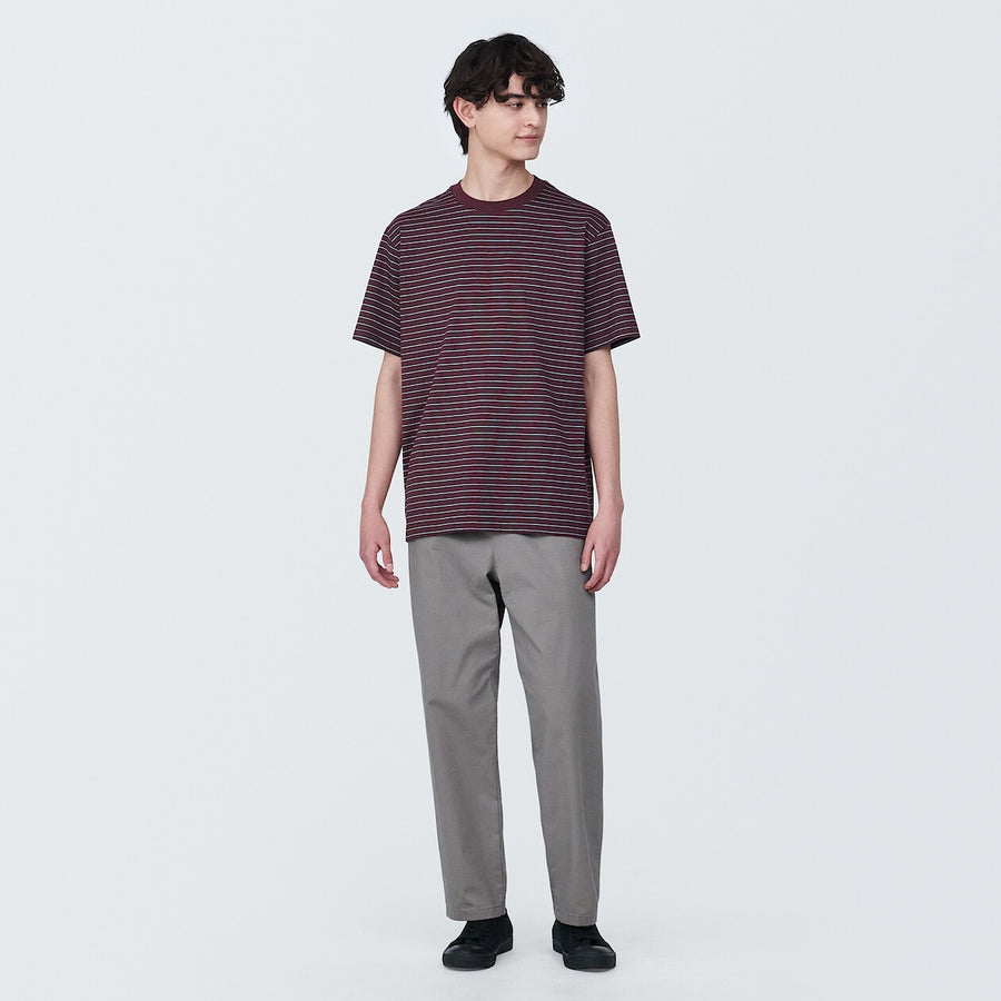 Men's Jersey striped crew neck S/S T-shirtGrey stripeXS