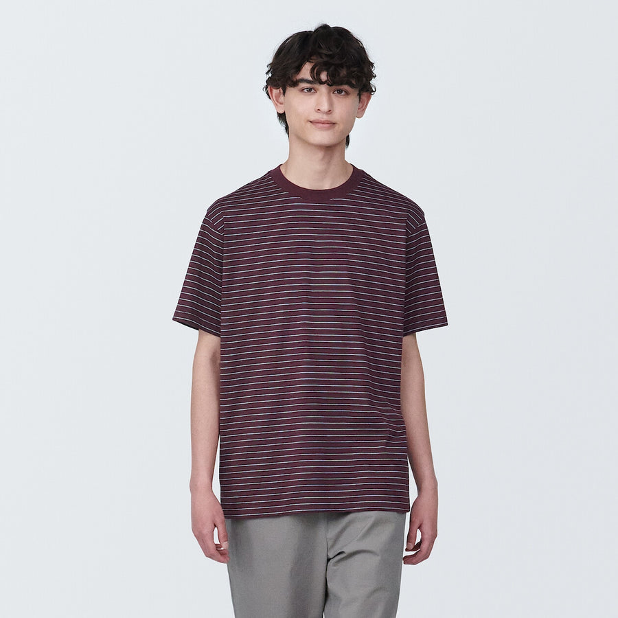 Men's Jersey striped crew neck S/S T-shirtGrey stripeXS