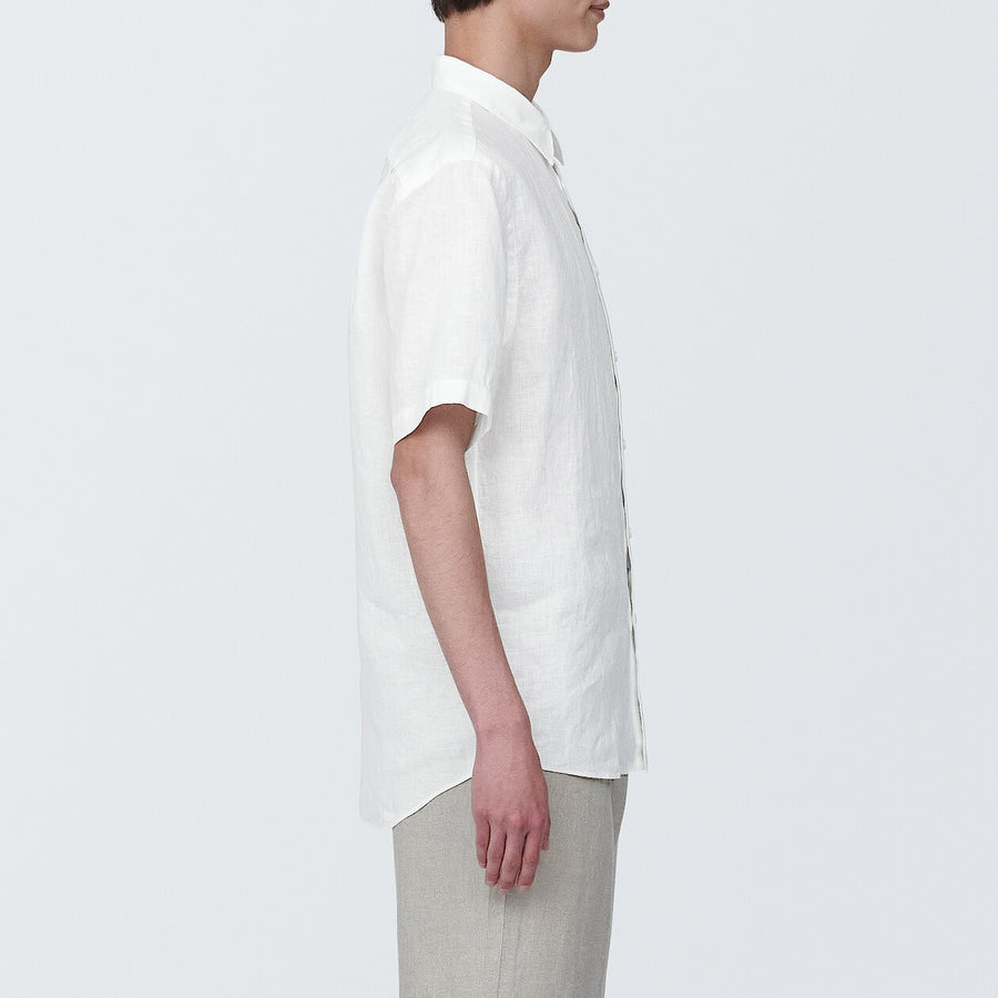 M's Linen washed S/S shirtWhiteXS