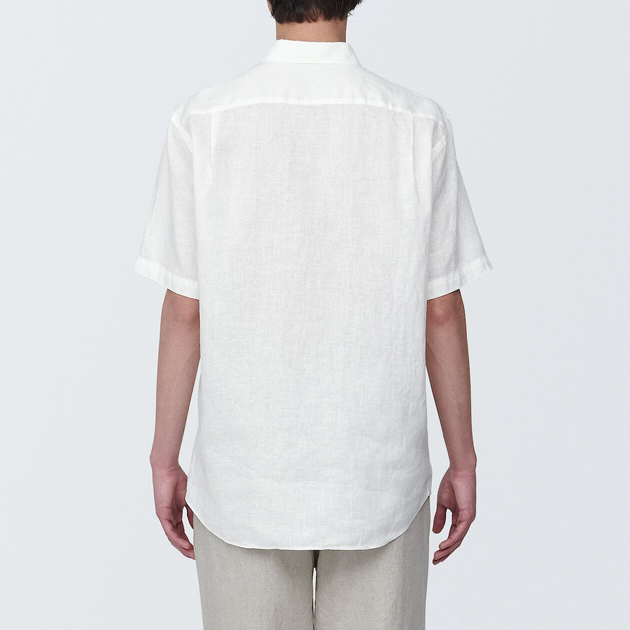 M's Linen washed S/S shirtWhiteXS