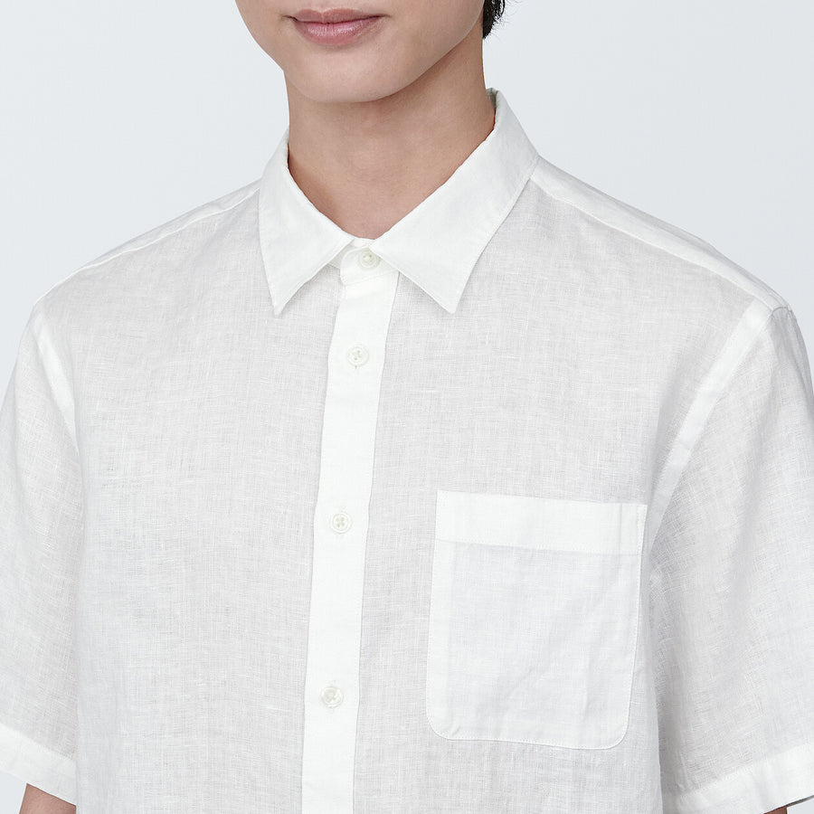 M's Linen washed S/S shirtWhiteXS