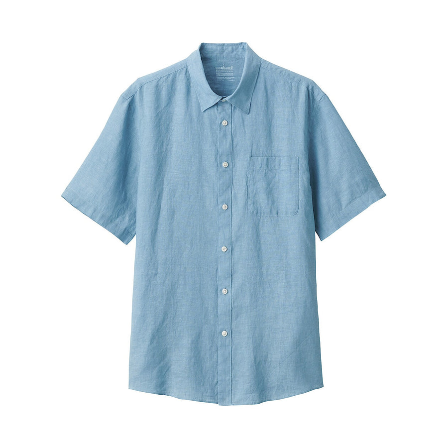 M's Linen washed S/S shirtWhiteXS