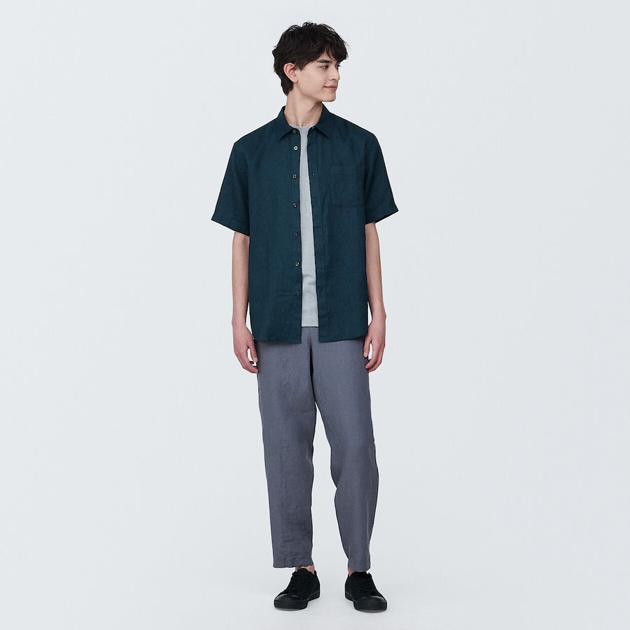 M's Linen washed S/S shirtWhiteXS