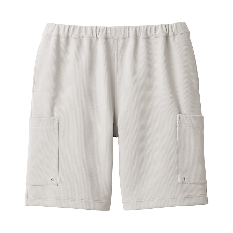 Water repellent double knitted cargo short pantsBlackXS