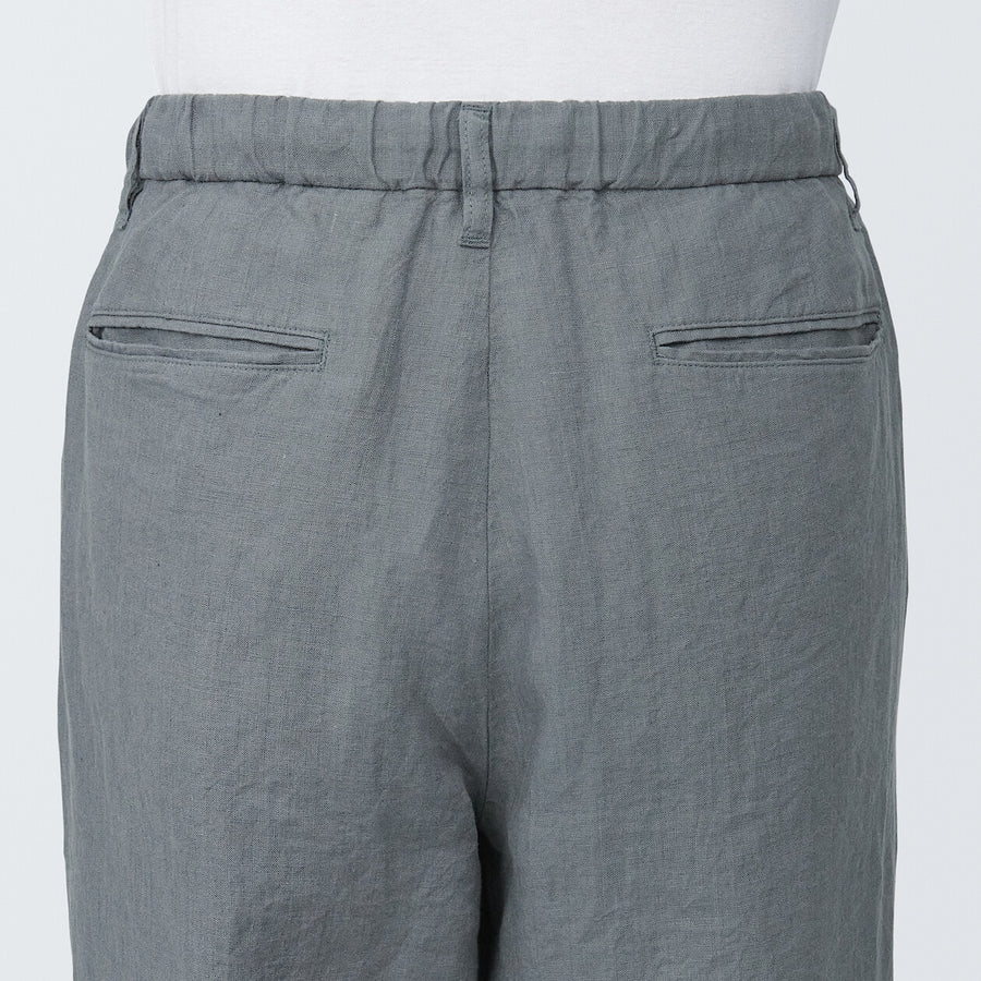 M's Linen tapered pants Medium greyXS