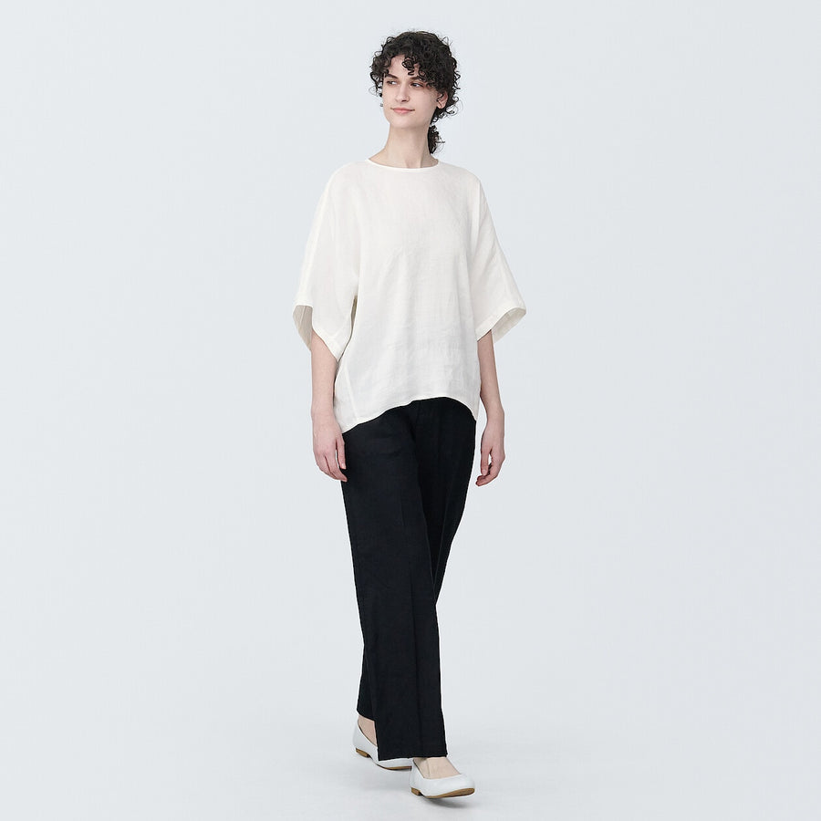 Women's Hemp rayon  S/S blouse Off whiteXS