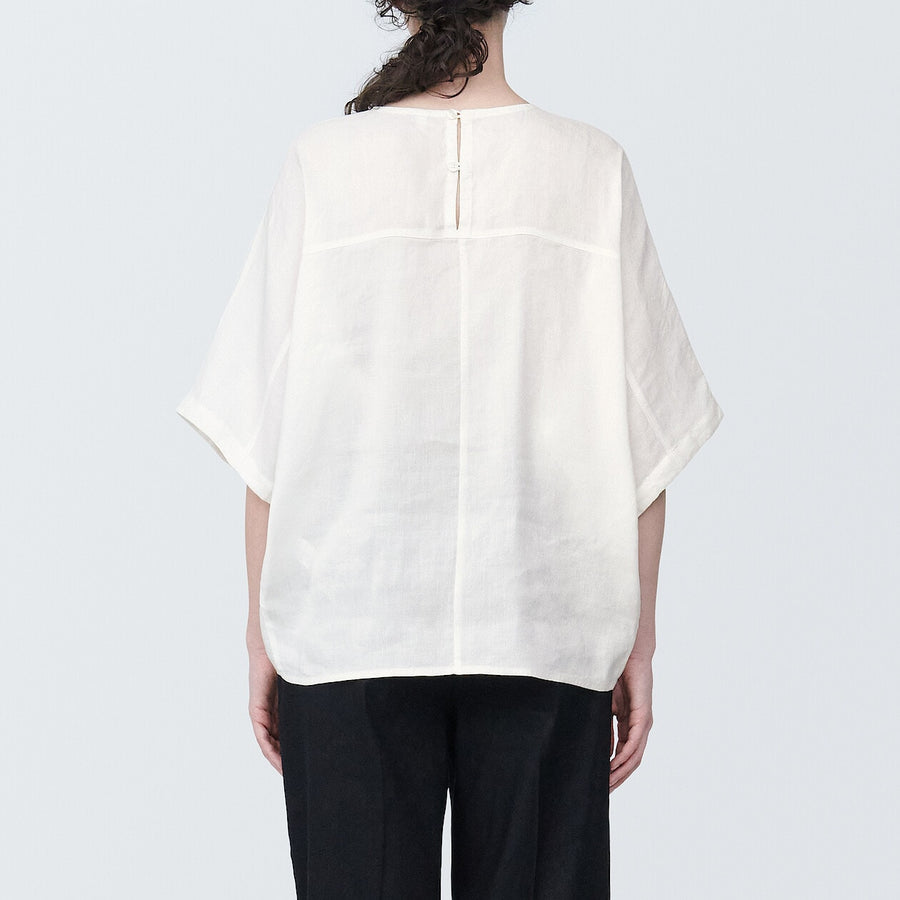 Women's Hemp rayon  S/S blouse Off whiteXS