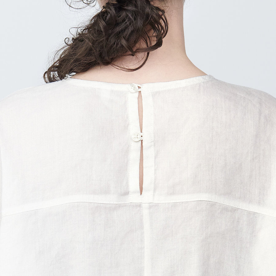 Women's Hemp rayon  S/S blouse Off whiteXS