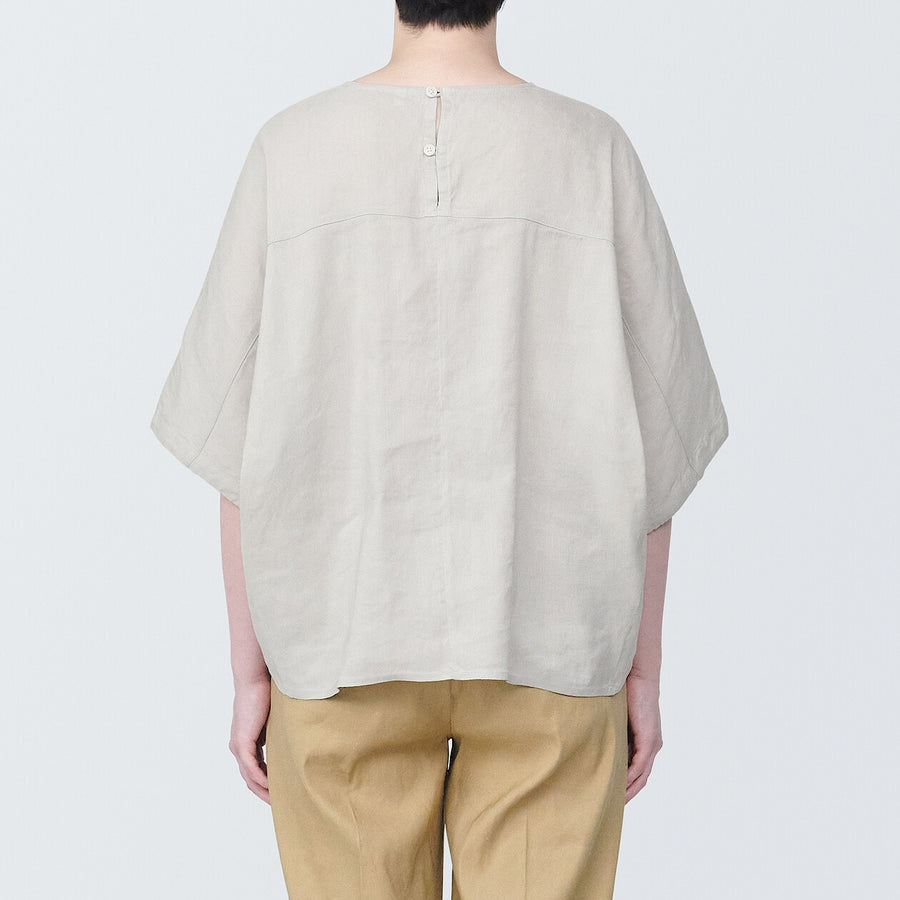 Women's Hemp rayon  S/S blouse Off whiteXS