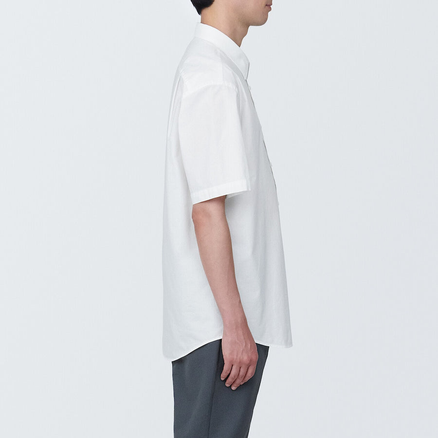 M's Washed broad S/S shirtWhiteXS