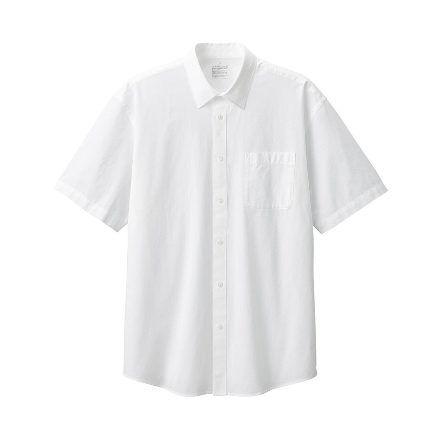 M's Washed broad S/S shirtWhiteXS