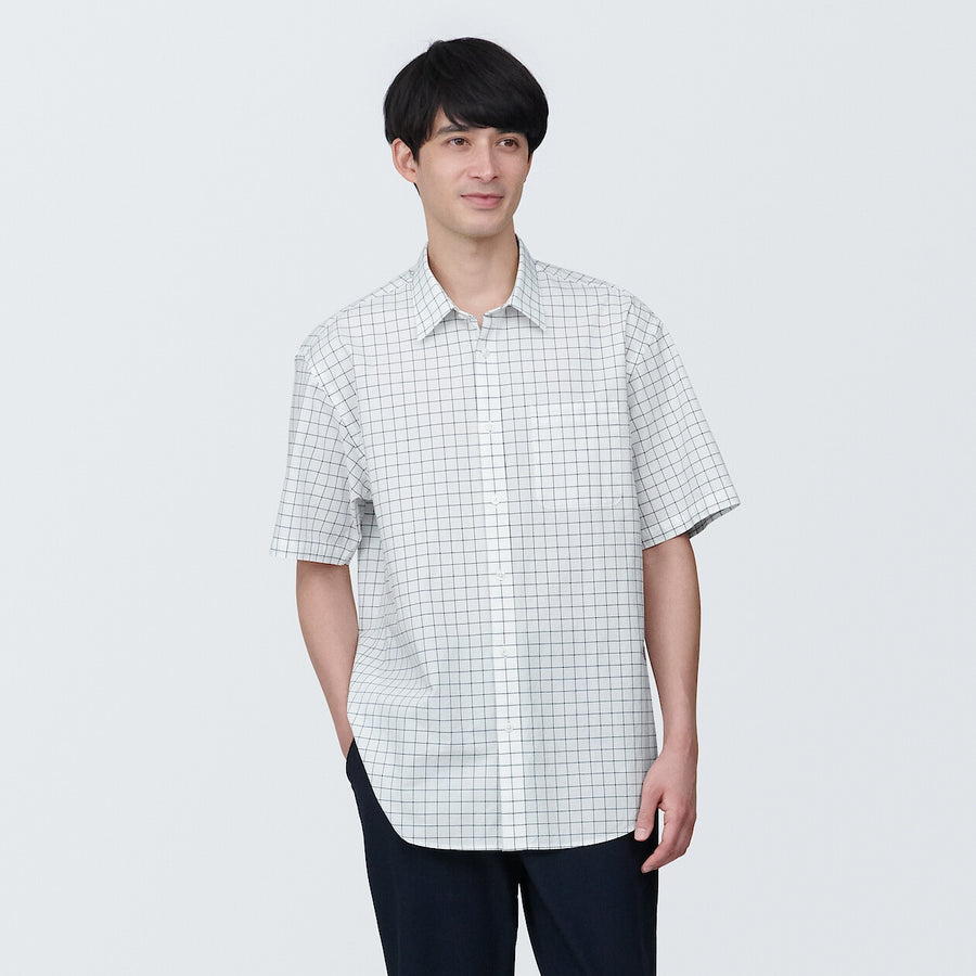 M's Washed broad S/S shirtWhiteXS