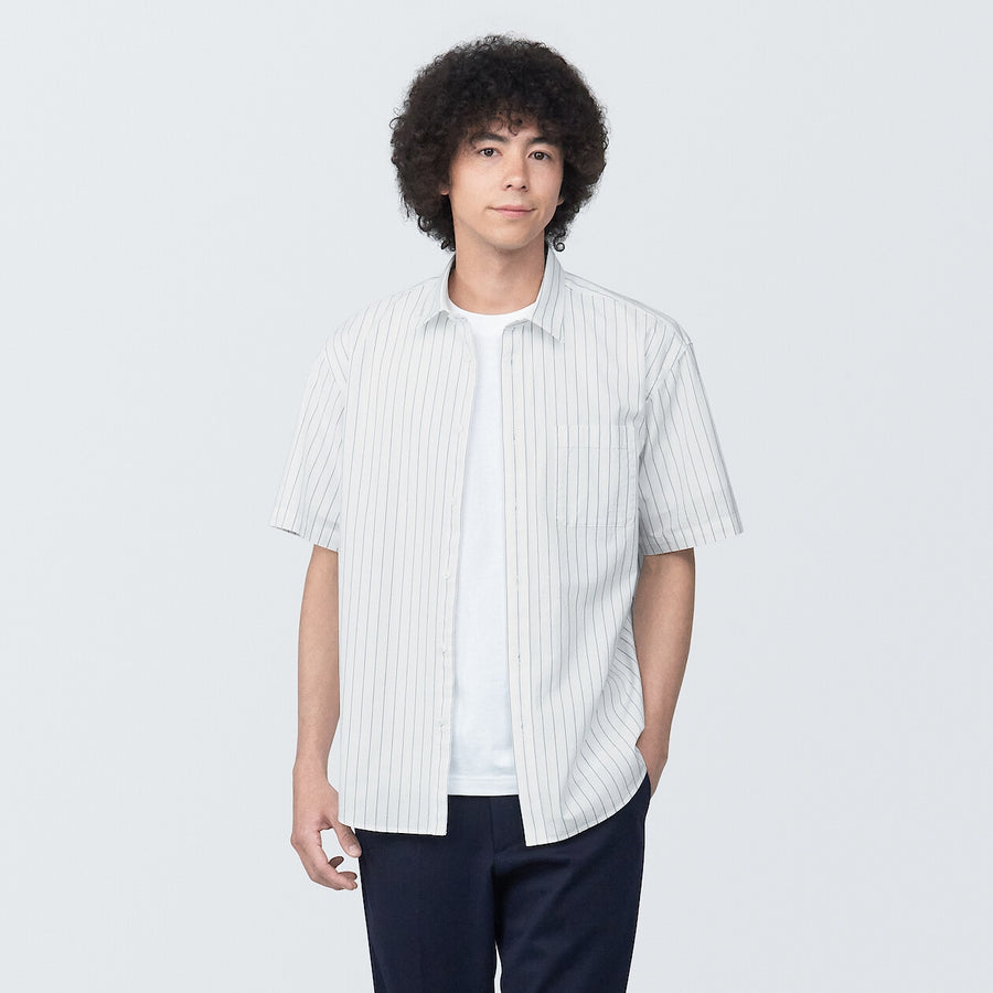 M's Washed broad S/S shirtWhiteXS