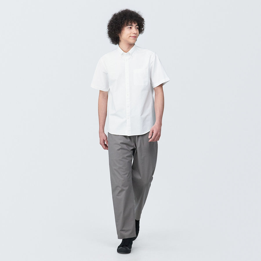 M's Washed oxford button down S/S shirtWhiteXS