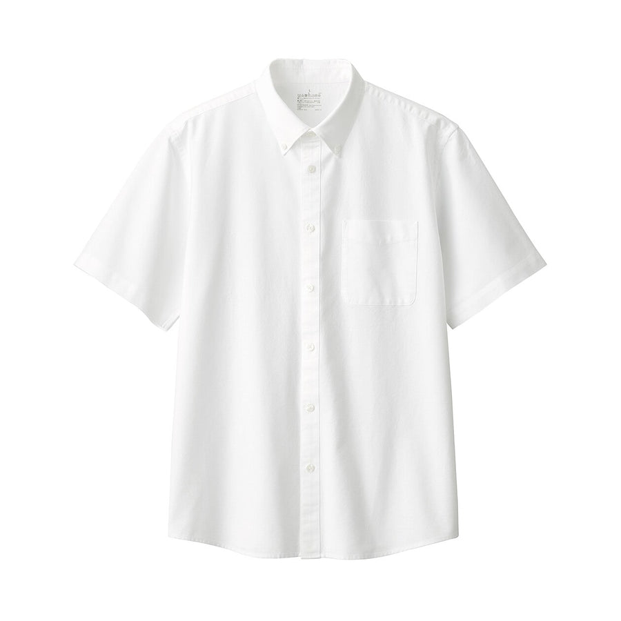 M's Washed oxford button down S/S shirtWhiteXS