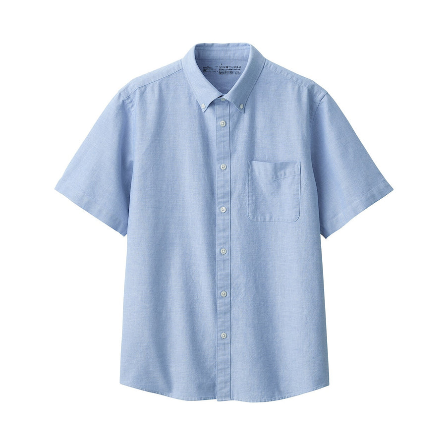 M's Washed oxford button down S/S shirtWhiteXS