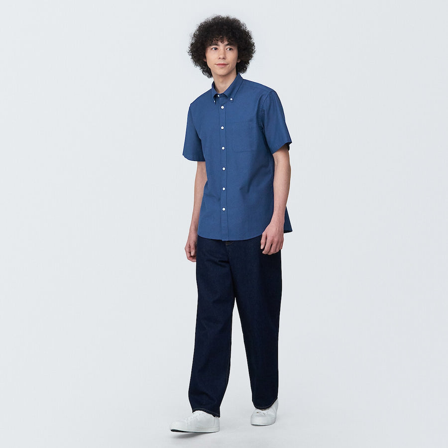 M's Washed oxford button down S/S shirtWhiteXS