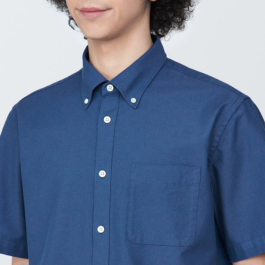 M's Washed oxford button down S/S shirtWhiteXS