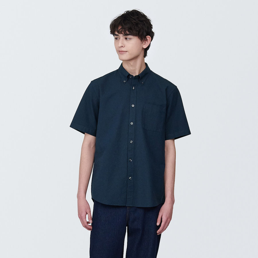 M's Washed oxford button down S/S shirtWhiteXS