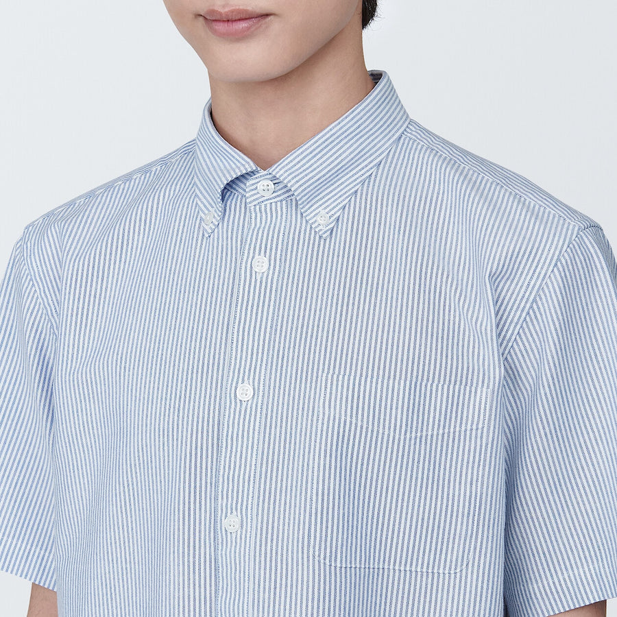 M's Washed oxford button down S/S shirtWhiteXS