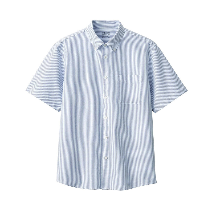 M's Washed oxford button down S/S shirtWhiteXS