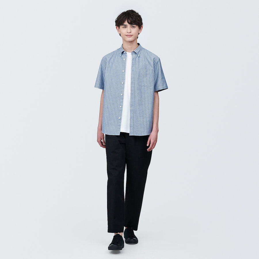 M's Washed oxford button down S/S shirtWhiteXS