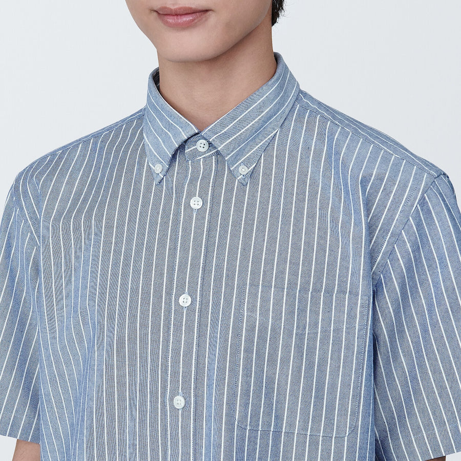 M's Washed oxford button down S/S shirtWhiteXS