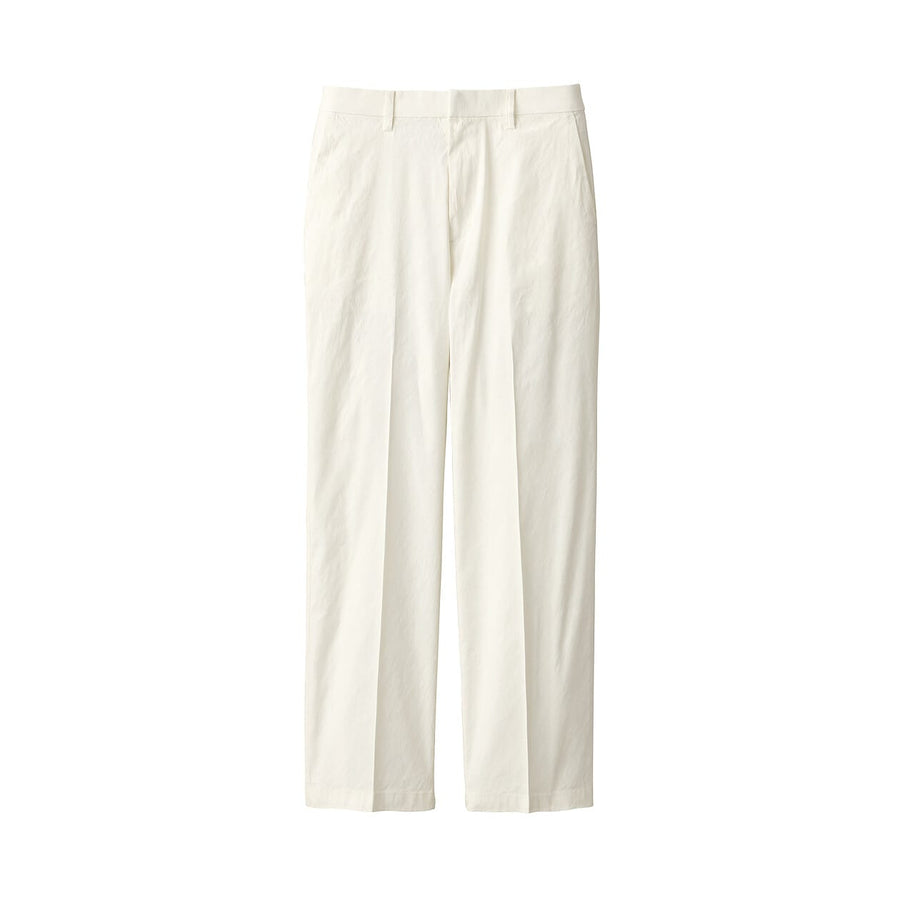 Women's Hemp blend  stretch Straight pants Off whiteXS