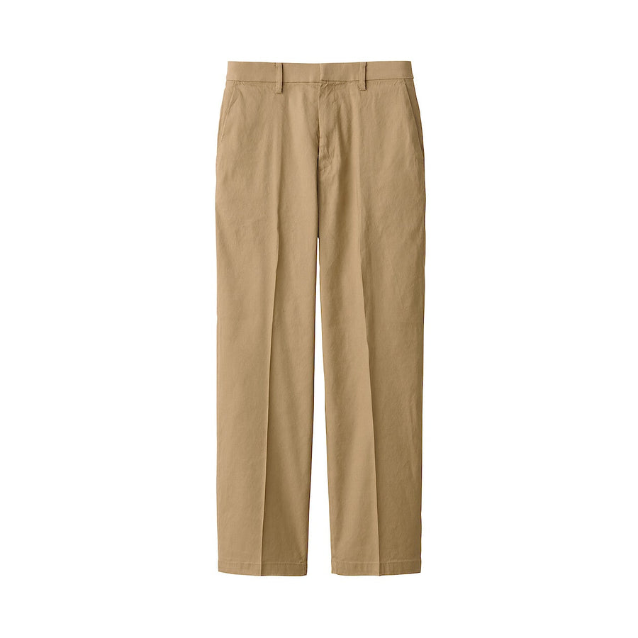 Women's Hemp blend  stretch Straight pants Off whiteXS