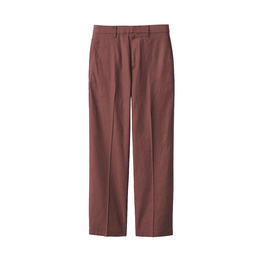 Women's Hemp blend  stretch Straight pants Off whiteXS