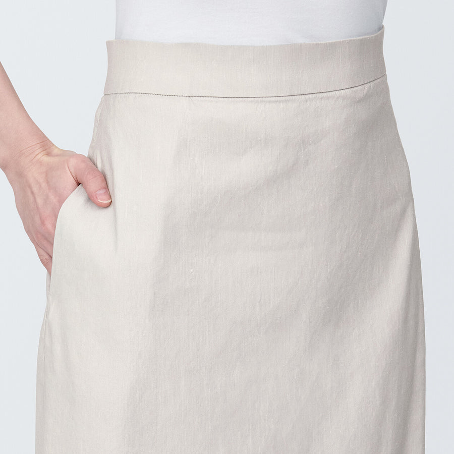 Women's Hemp blend stretch Straight skirt Light greyXS