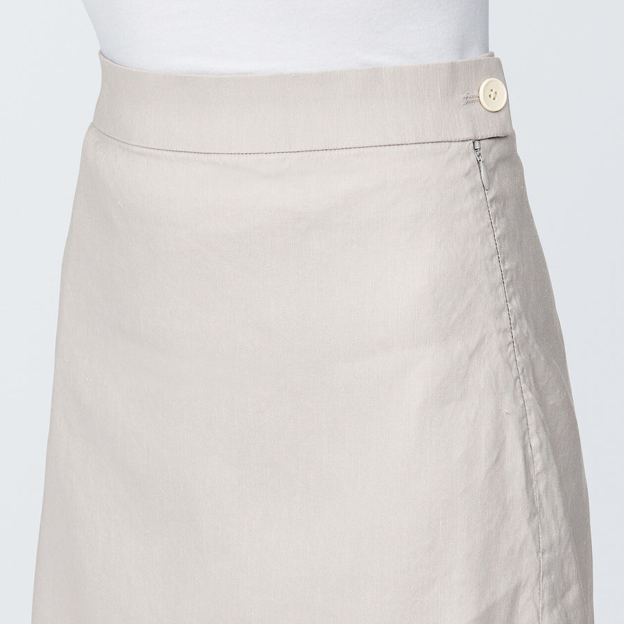 Women's Hemp blend stretch Straight skirt Light greyXS