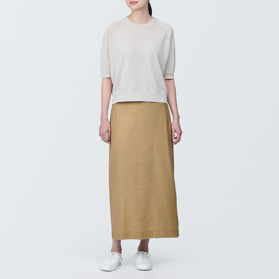 Women's Hemp blend stretch Straight skirt Light greyXS