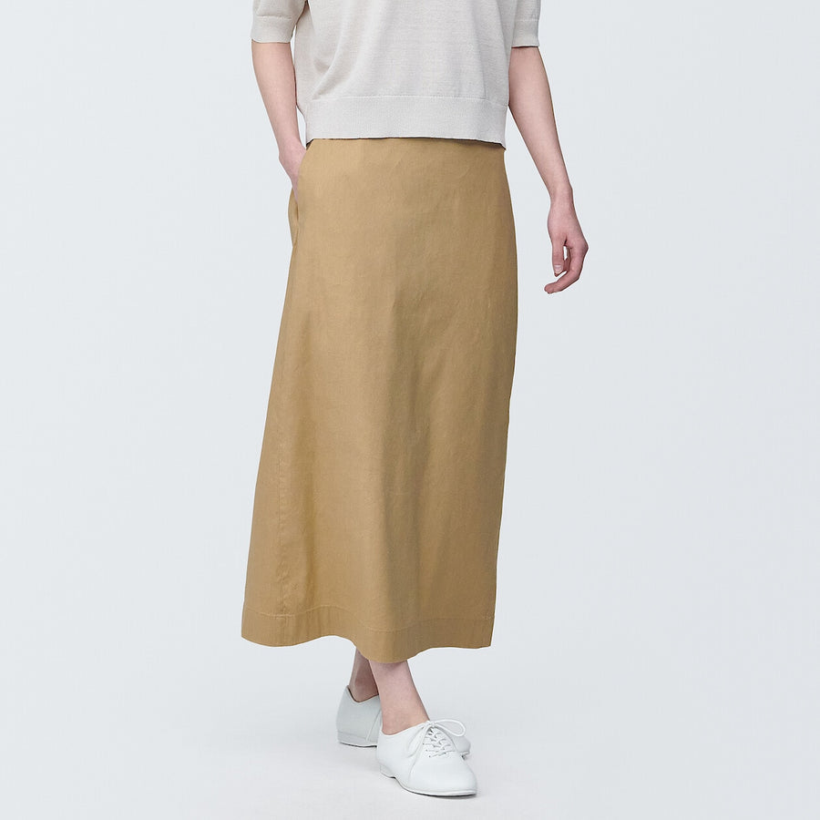 Women's Hemp blend stretch Straight skirt Light greyXS