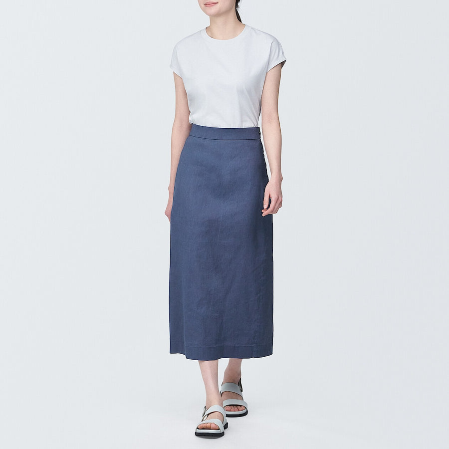 Women's Hemp blend stretch Straight skirt Light greyXS