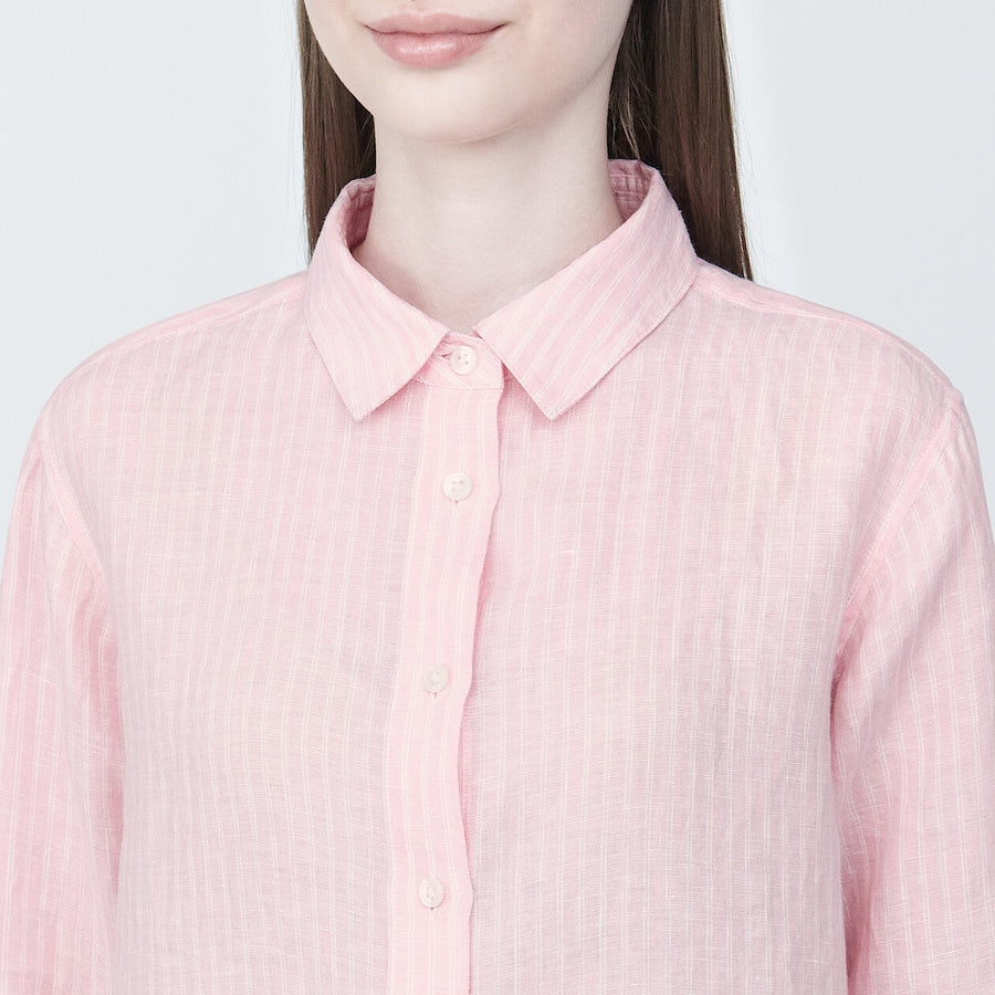 Women's Washed linen Regular collar L/S shirtWhiteXS